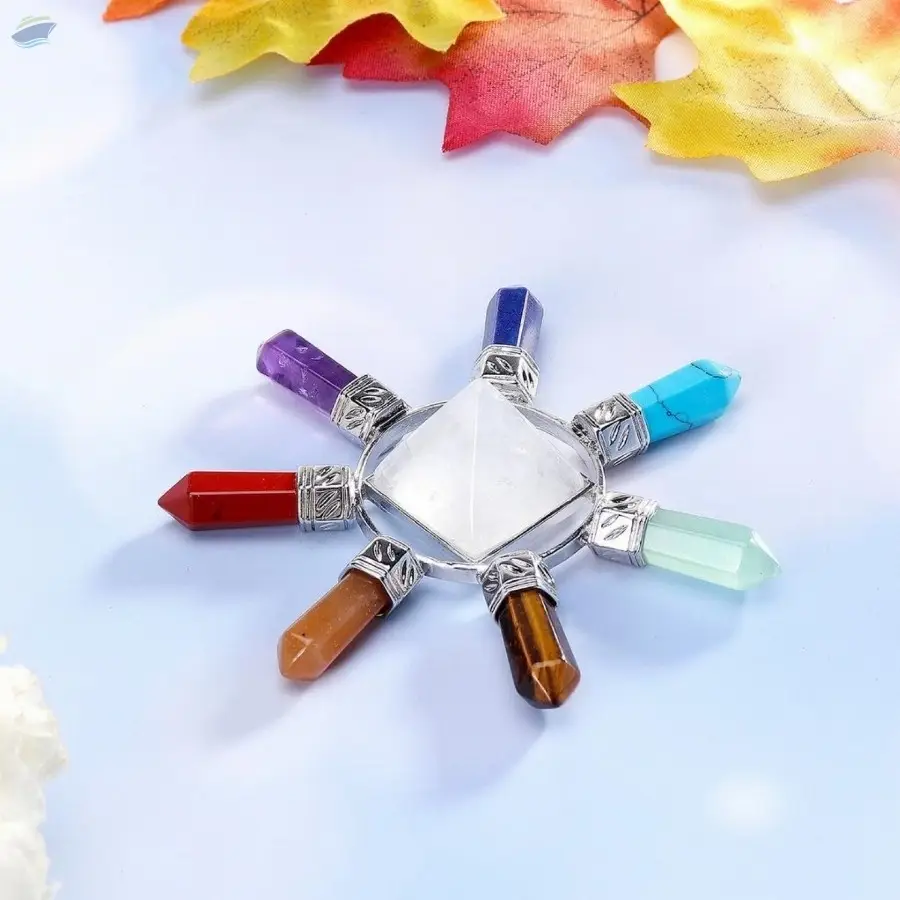 Clear Quartz Chakra 7 Point Pyramid Generator