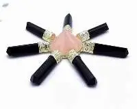 Rose Quartz and Agate 7 Point Pyramid Generator