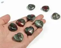 Bloodstone Gemstone Puffy Heart set