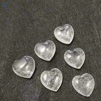 Clear Quartz Gemstone Crystal Puffy Heart set