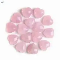 Rose Quartz Gemstone Crystal Puffy Heart set