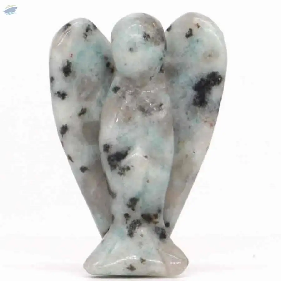 Kiwi Stone Gemstone Fairy Angel Statue