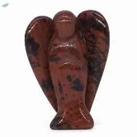 Mahogany Obsidian Gemstone Fairy Angel Statue