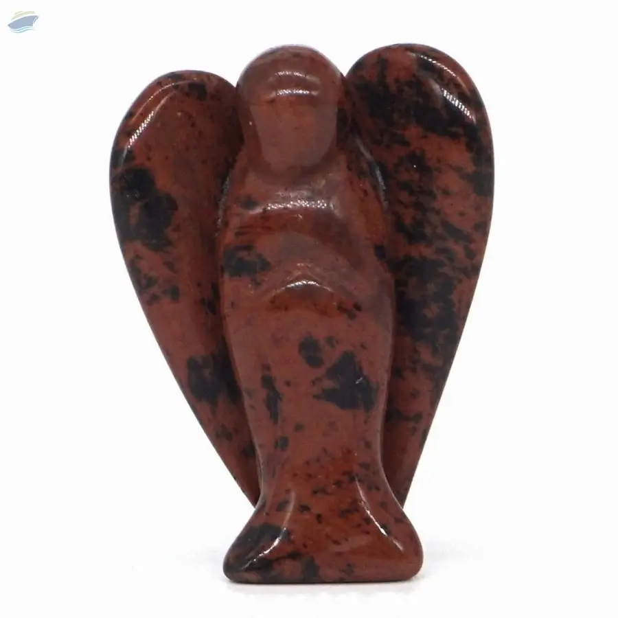 Mahogany Obsidian Gemstone Fairy Angel Statue