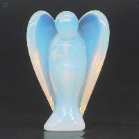 White Opalite Gemstone Fairy Angel Statue