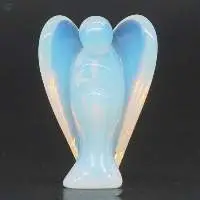 White Opalite Gemstone Fairy Angel Statue