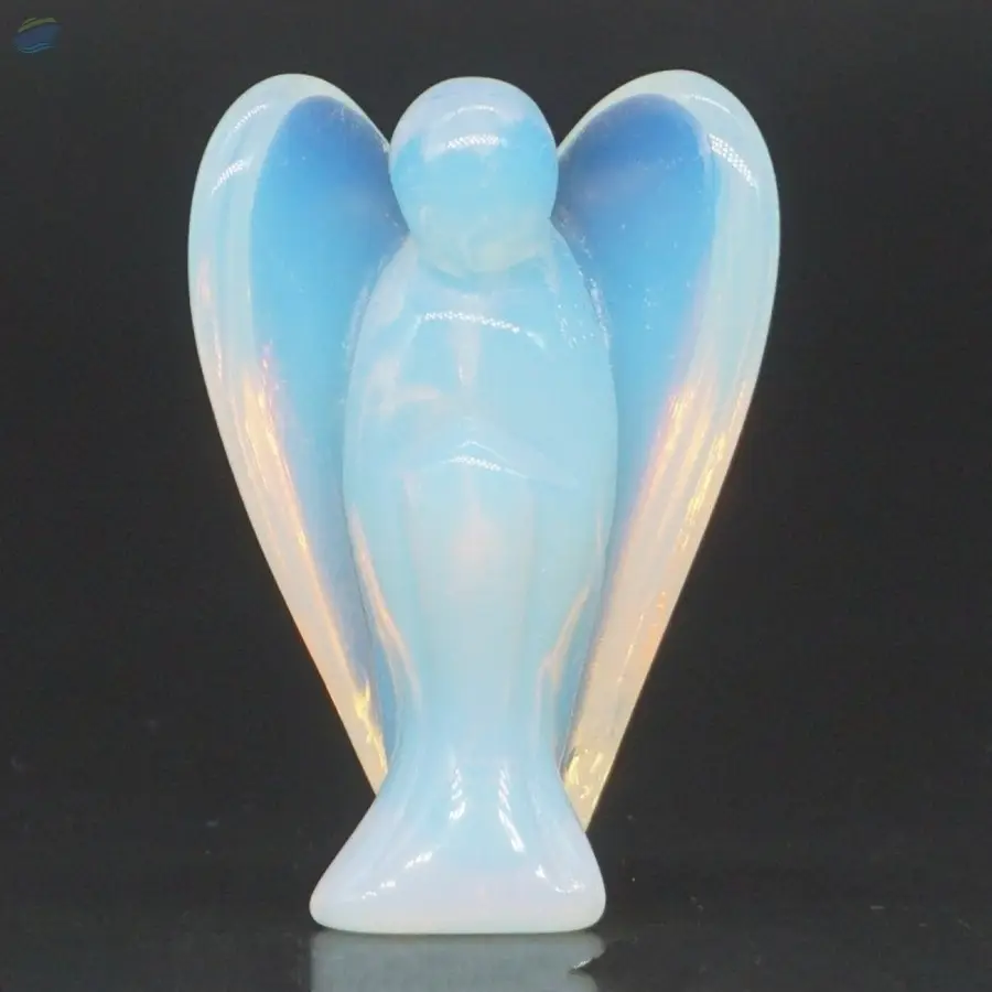 White Opalite Gemstone Fairy Angel Statue