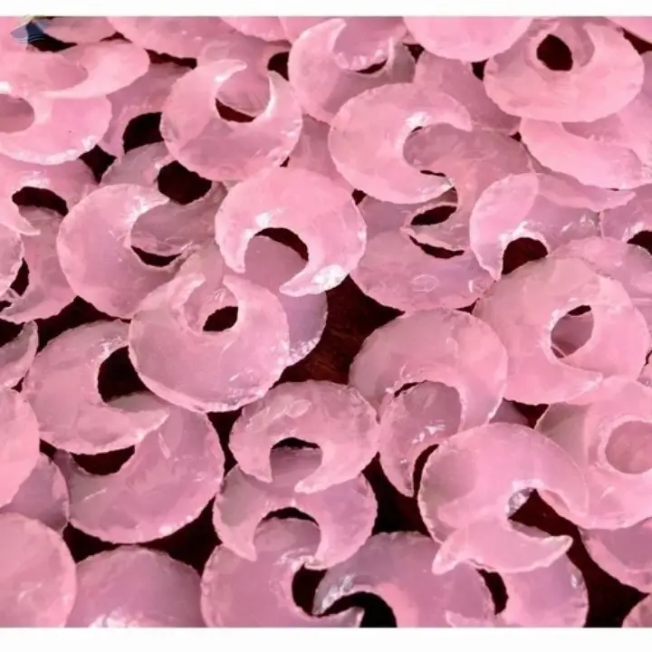 Rose Quartz Gemstone Crescent Moon Set