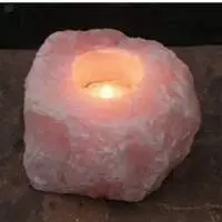 Rose Quartz Gemstone Candle Holder Stand