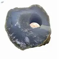 Blue Onyx Gemstone Candle Holder Stand