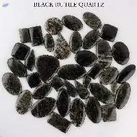 Black Rutile Quartz Super Seven Plain Cabochons