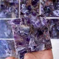 Purple Amethyst Gemstone Square Shape Coaster