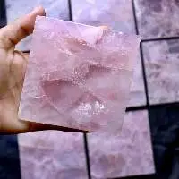 Rose Quartz Gemstone Coaster Square Shape