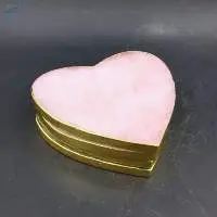 Rose Quartz Gemstone Heart Shape Coaster