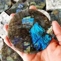Labradorite Gemstone Round Shape Coaster