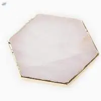 Rose Quartz Gemstone Hexagon Shape Coaster