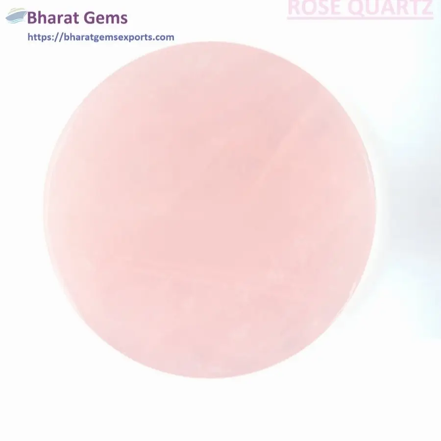 Rose Quartz Gemstone Round Shape Coaster
