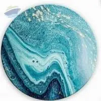 Turquoise Agate Gemstone Coaster Round Shape