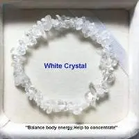 Clear Quartz Gemstone Chips Beads Bracelet
