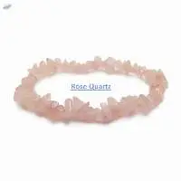 Rose Quartz Gemstone Chips Beads Bracelet
