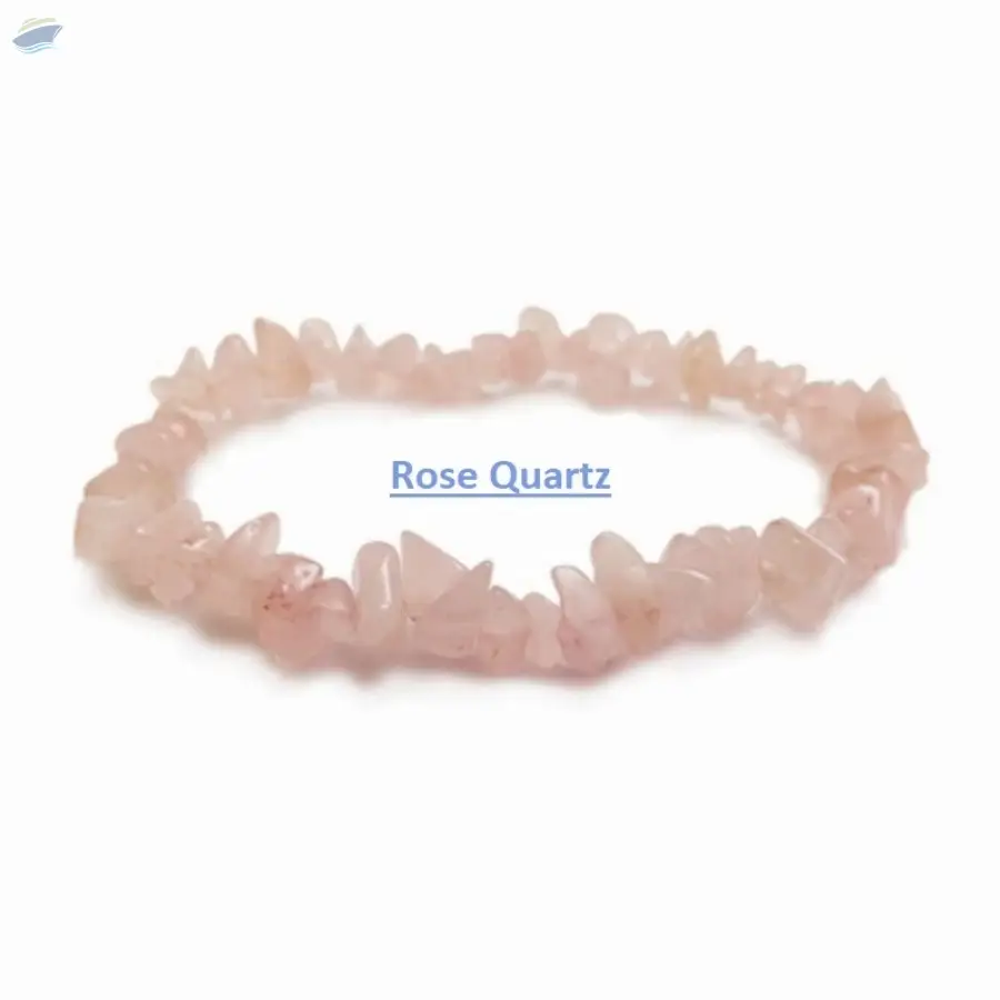 Rose Quartz Gemstone Chips Beads Bracelet