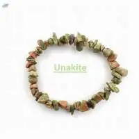 Unakite Gemstone Chips Beads Bracelet