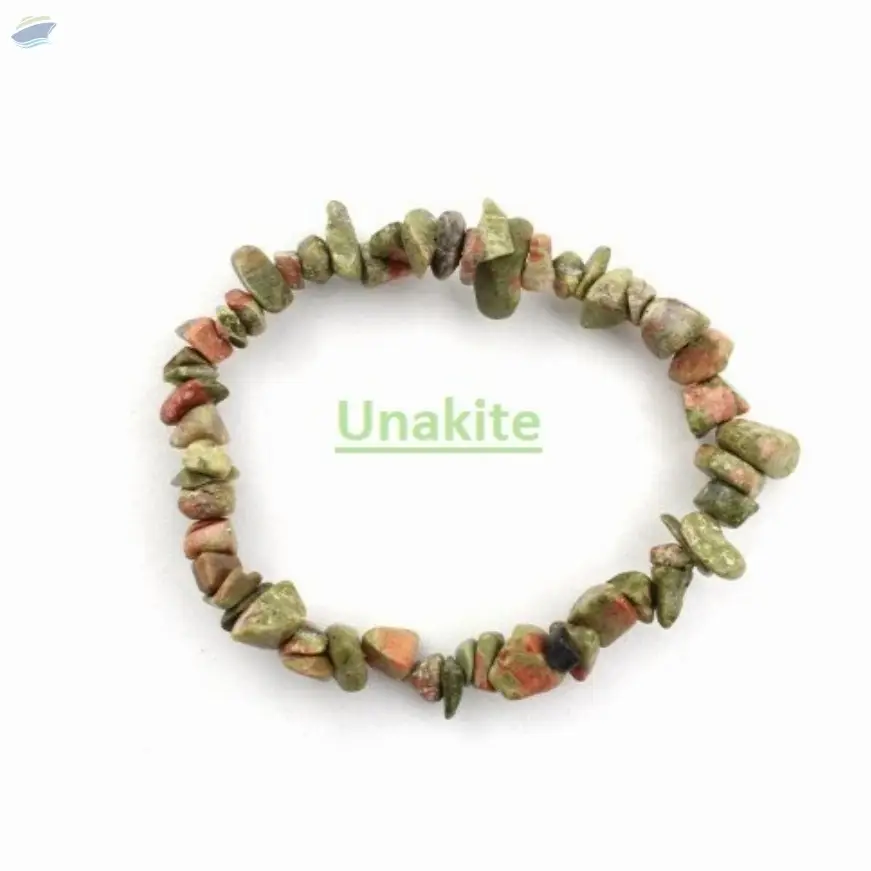 Unakite Gemstone Chips Beads Bracelet
