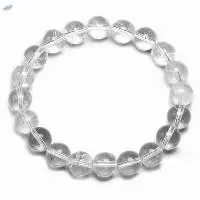 Clear Quartz Gemstone Round Beads Bracelet