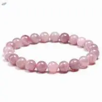 Rose Quartz Gemstone Round Beads Bracelet