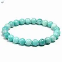 Green Amazonite Gemstone Round Beads Bracelet
