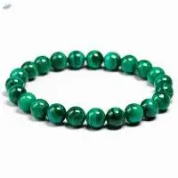 Green Malachite Gemstone Round Beads Bracelet