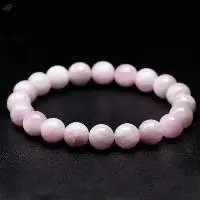 Kunzite Gemstone Round Beads Bracelet