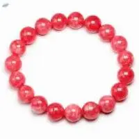 Rhodonite Gemstone Round Beads Bracelet