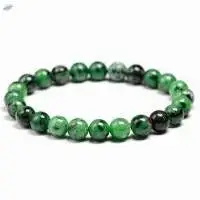 Ruby Zoisite Gemstone Round Beads Bracelet