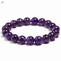 Amethyst Gemstone Round Beads Bracelet