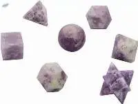 Lepidolite Gemstone Geometry Platonic Set