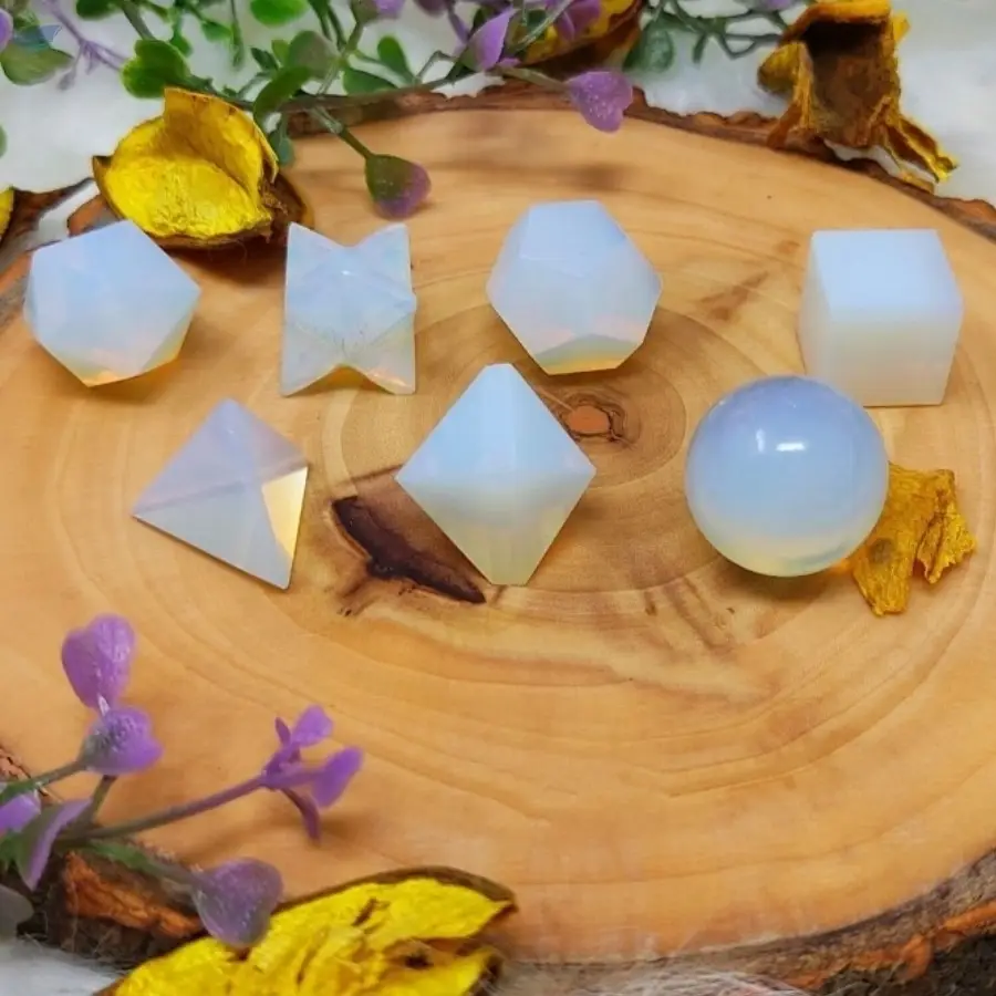 White Opalite Gemstone Geometry Set