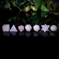 Rose Quartz Gemstone Geometry Platonic Set
