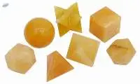 Yellow Aventurine Gemstone Geometry Platonic Set