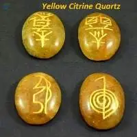 Yellow Citrine Gemstone Oval Shape Usui Set