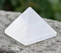 White Selenite  Gemstone Pyramids