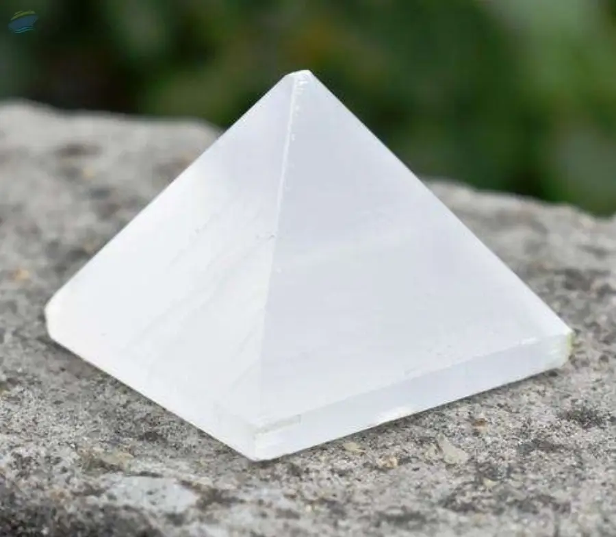 White Selenite  Gemstone Pyramids