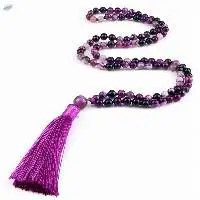 Amethyst Stone Rosary Mala 108 Beads Necklace