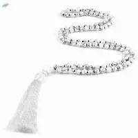 White Turquoise Gemstone Rosary Mala 108 Beads