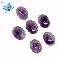 Purple Amethyst Gemstone Oval Shape Palm Stone