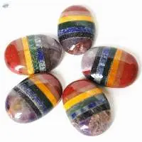 7 Chakra GemStone Oval Shape Palm Stone