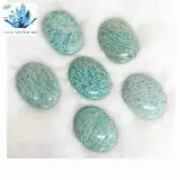 Green Amazonite Gemstone Oval Shape Palm Stone