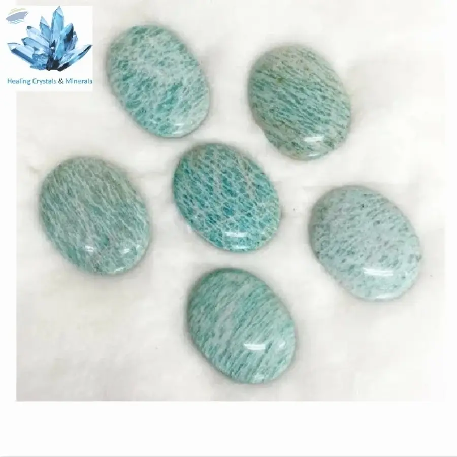 Green Amazonite Gemstone Oval Shape Palm Stone