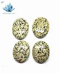 Dalmatian Jasper Gemstone Oval Shape Palm Stone