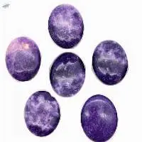 Purple Lepidolite Gemstone Oval Shape Palm Stone